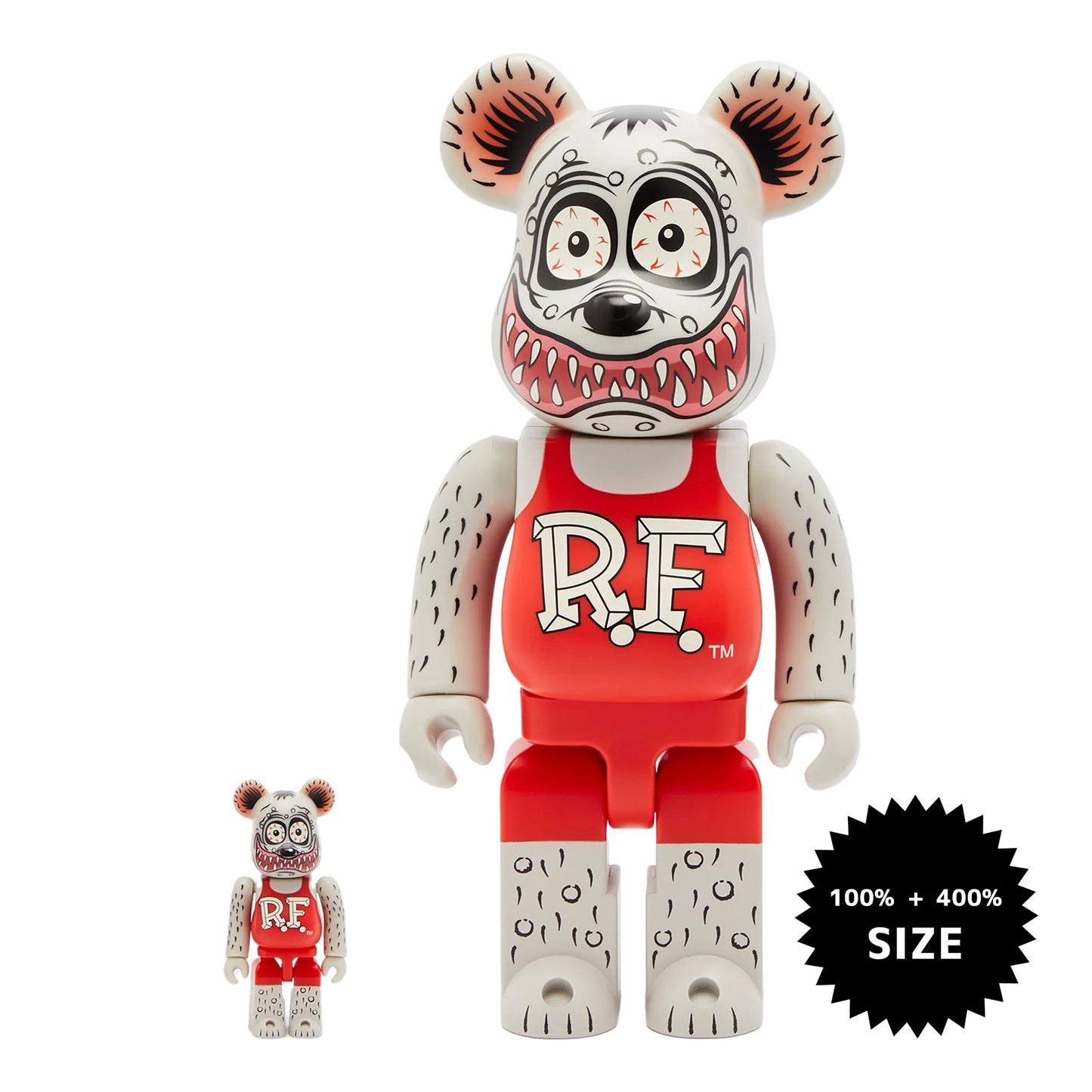 MEDICOM TOY: BE@RBRICK - Rat Fink Gray 100% & 400%