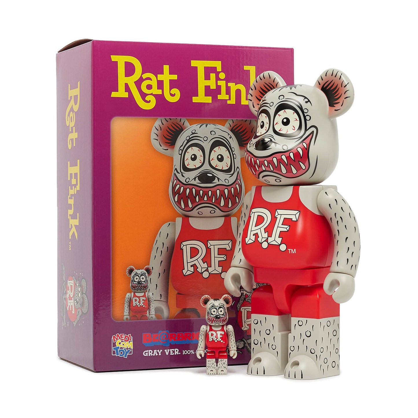 MEDICOM TOY: BE@RBRICK - Rat Fink Gray 100% & 400%