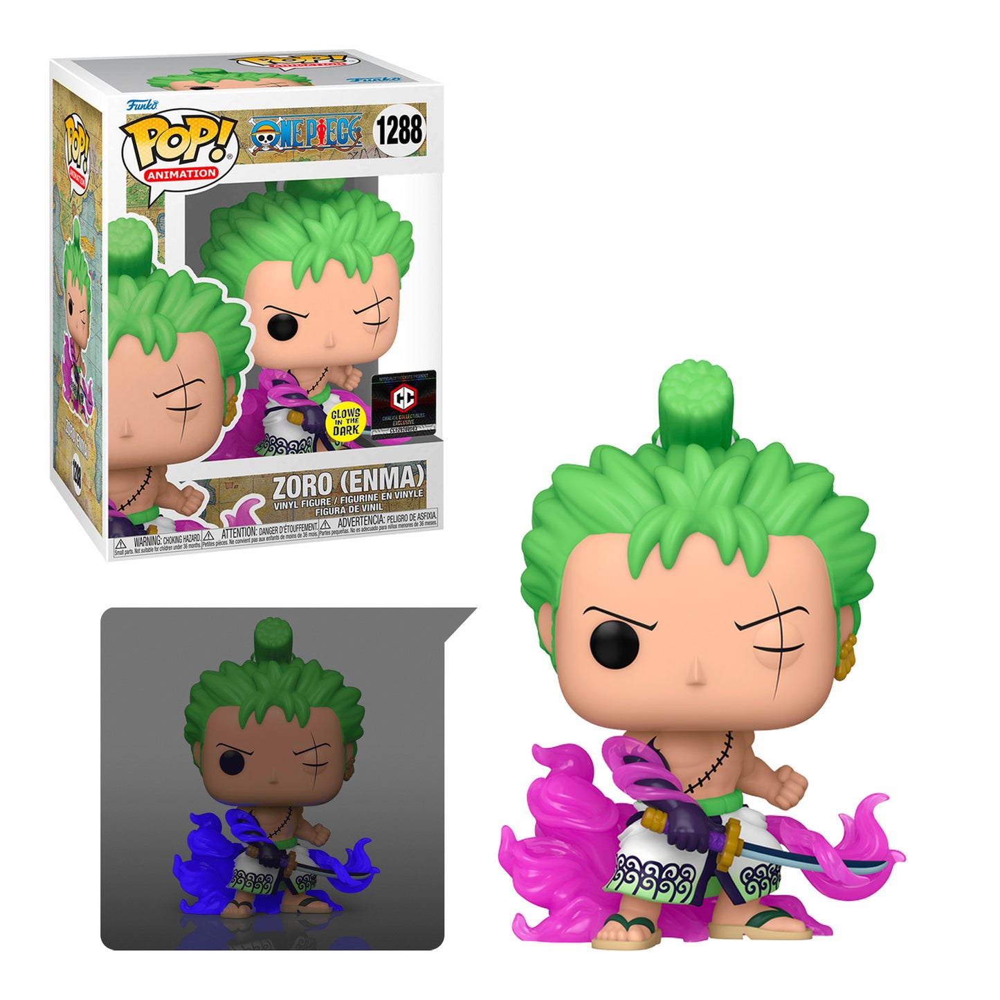 Funko Pop! Animation: One Piece - Zoro (Enma) Glow in the Dark Chalice Collectibles Exclusive