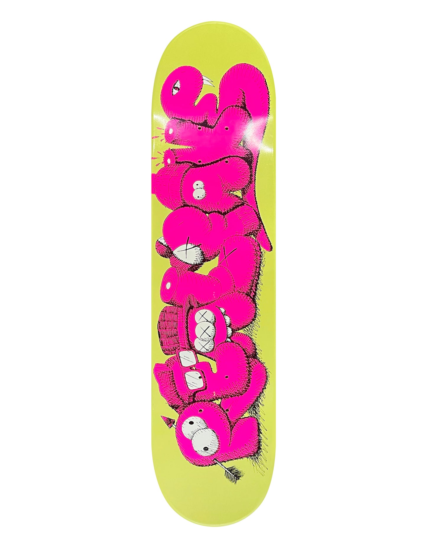 KAWS - "Fake" Yellow Skateboard Deck, 2007