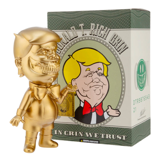 Ron English - Donald Trump Grin 12" Gold Vinyl Figure