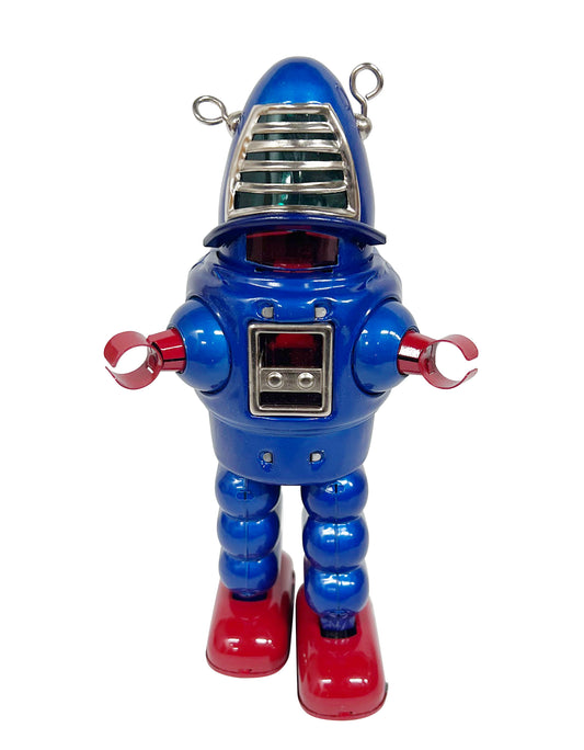 Ha Ha Toy Planet Robot Blue Mechanical Tin Toy Wind Up