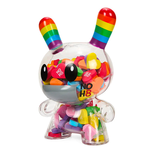 Kidrobot x NOH8: ALL <3 NOH8 Rainbow Clear Shell 8" Tall Dunny Art Figure