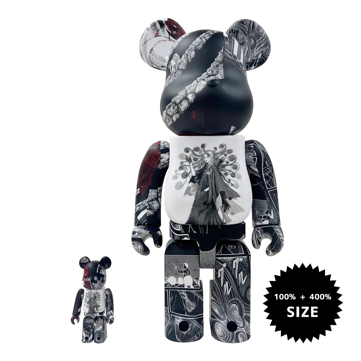 MEDICOM TOY: BE@RBRICK - S'YTE x Junji Ito UZUMAKI 100% & 400%