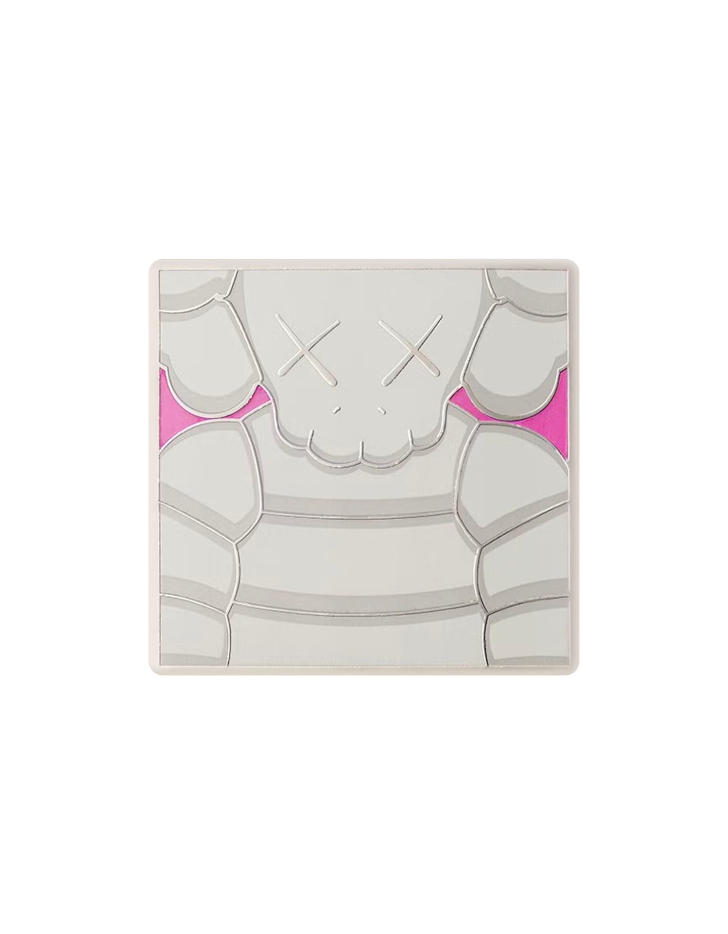 KAWS - Brooklyn Museum WHAT PARTY Square Chum Gray Enamel Pin