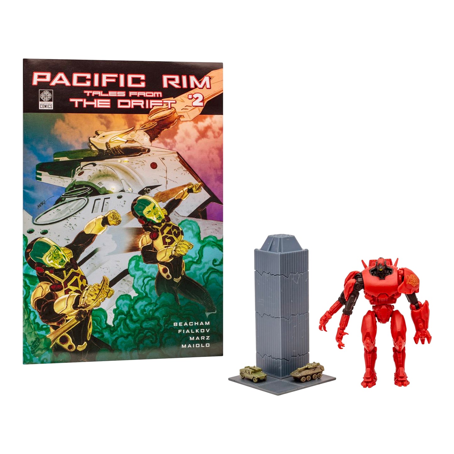 McFarlane Toys: Pacific Rim - Jaeger Wave 1 Crimson Typhoon 4" Tall Action Figure with Comic Book