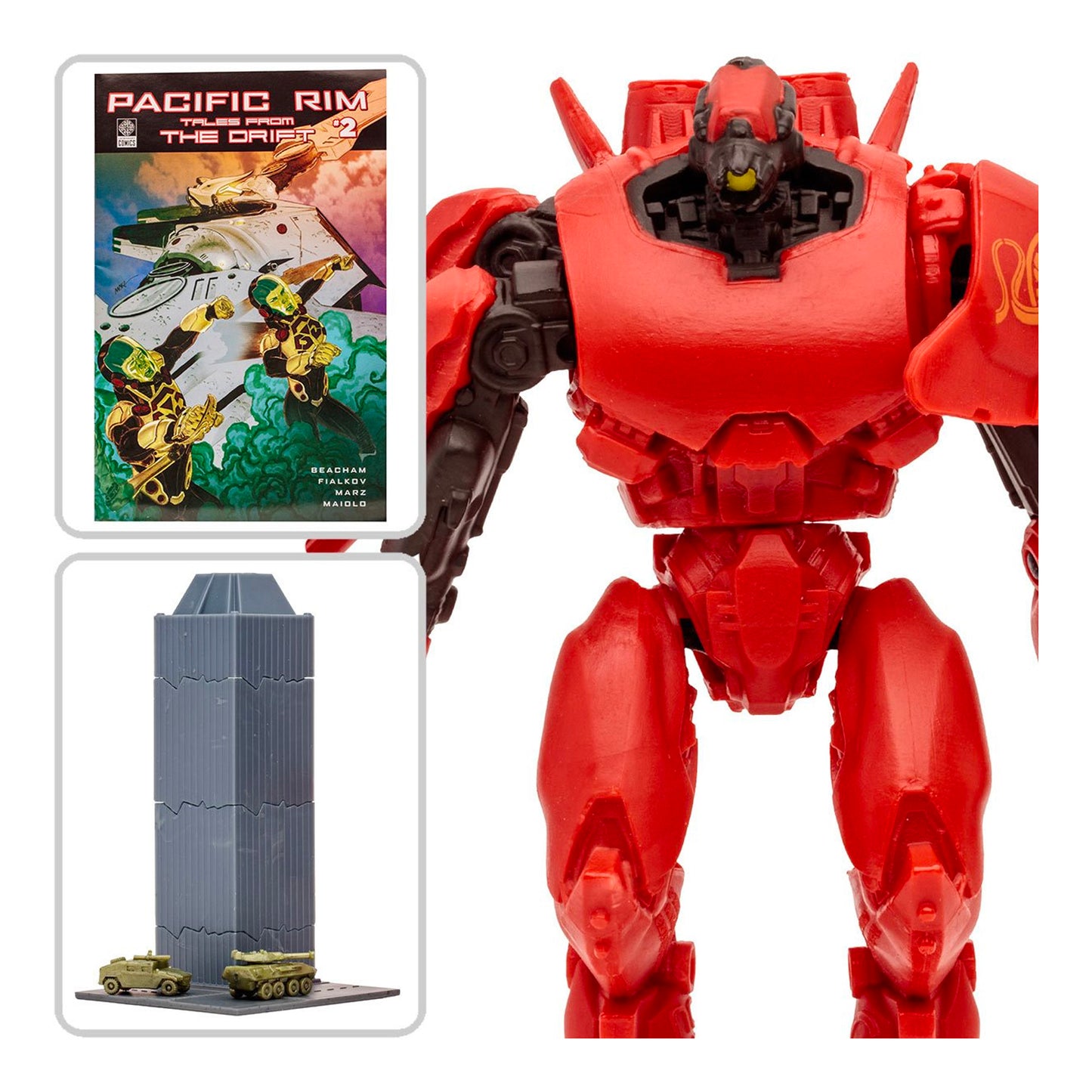 McFarlane Toys: Pacific Rim - Jaeger Wave 1 Crimson Typhoon 4" Tall Action Figure with Comic Book