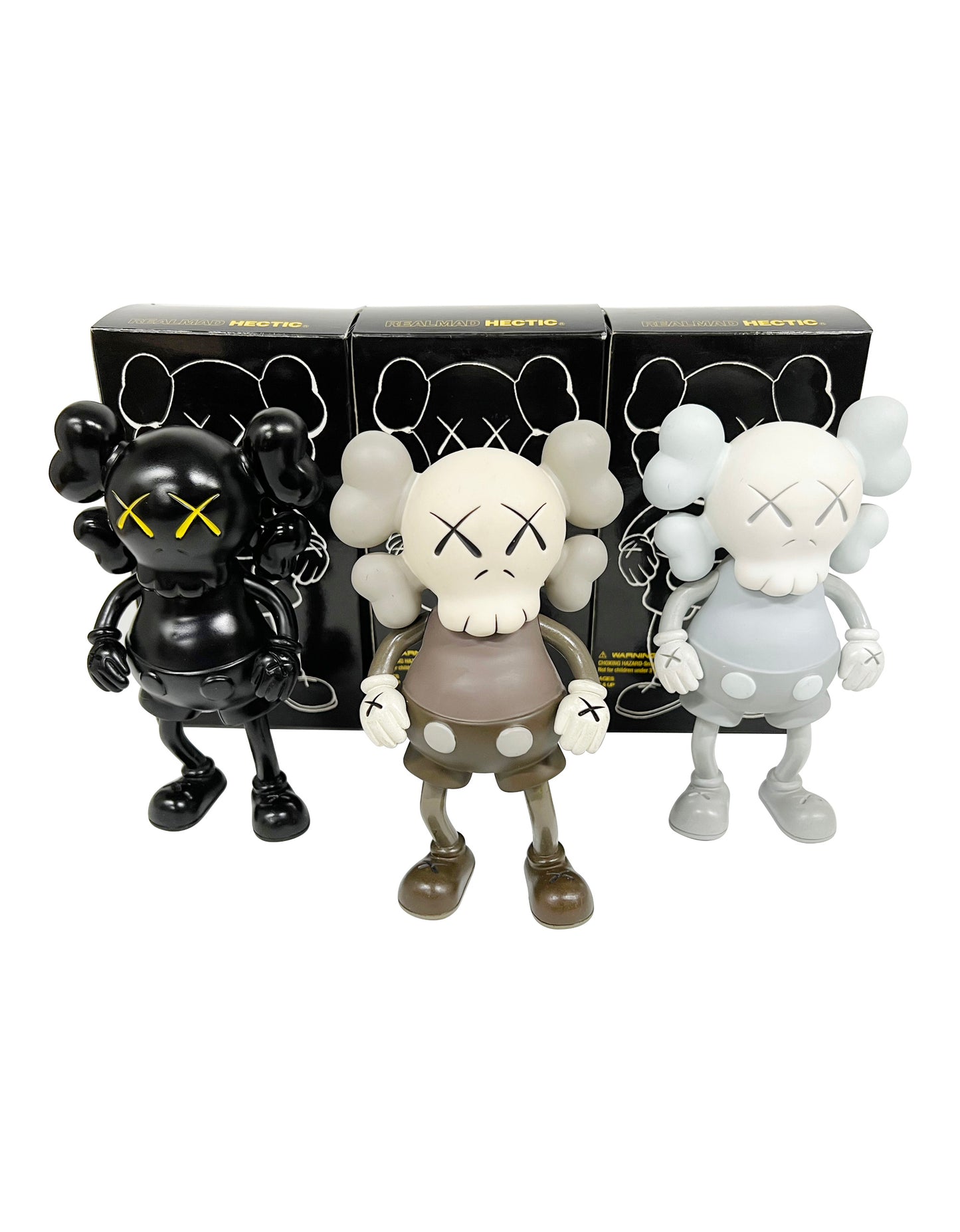 KAWS - Companion Hectic Set of 3 Brown, Black, Grey 1999