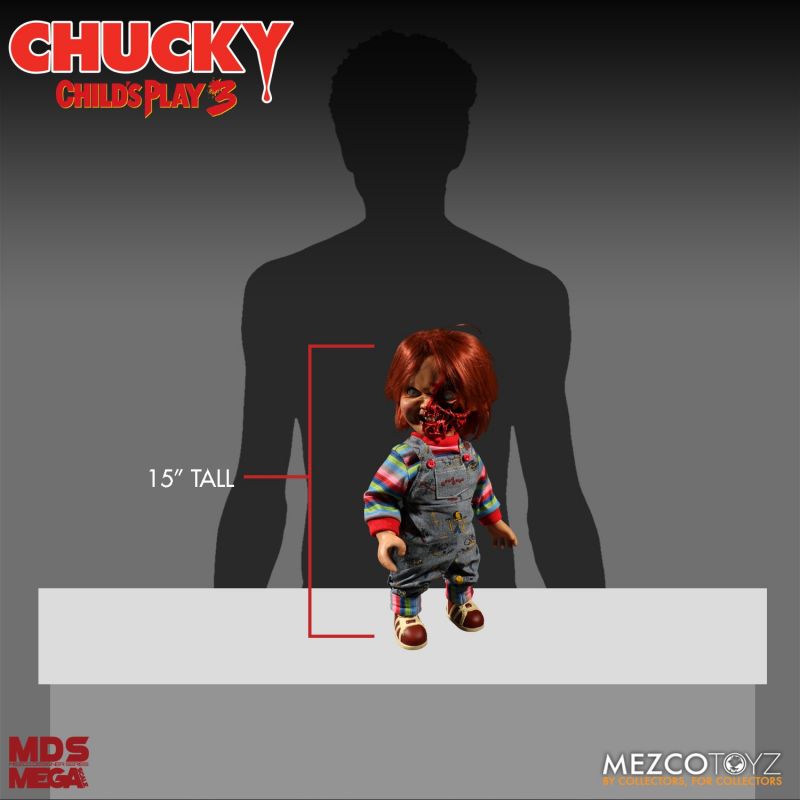 MEZCO TOYZ: MDS - Child's Play 3: Talking Pizza Face Chucky 15" Tall Figure