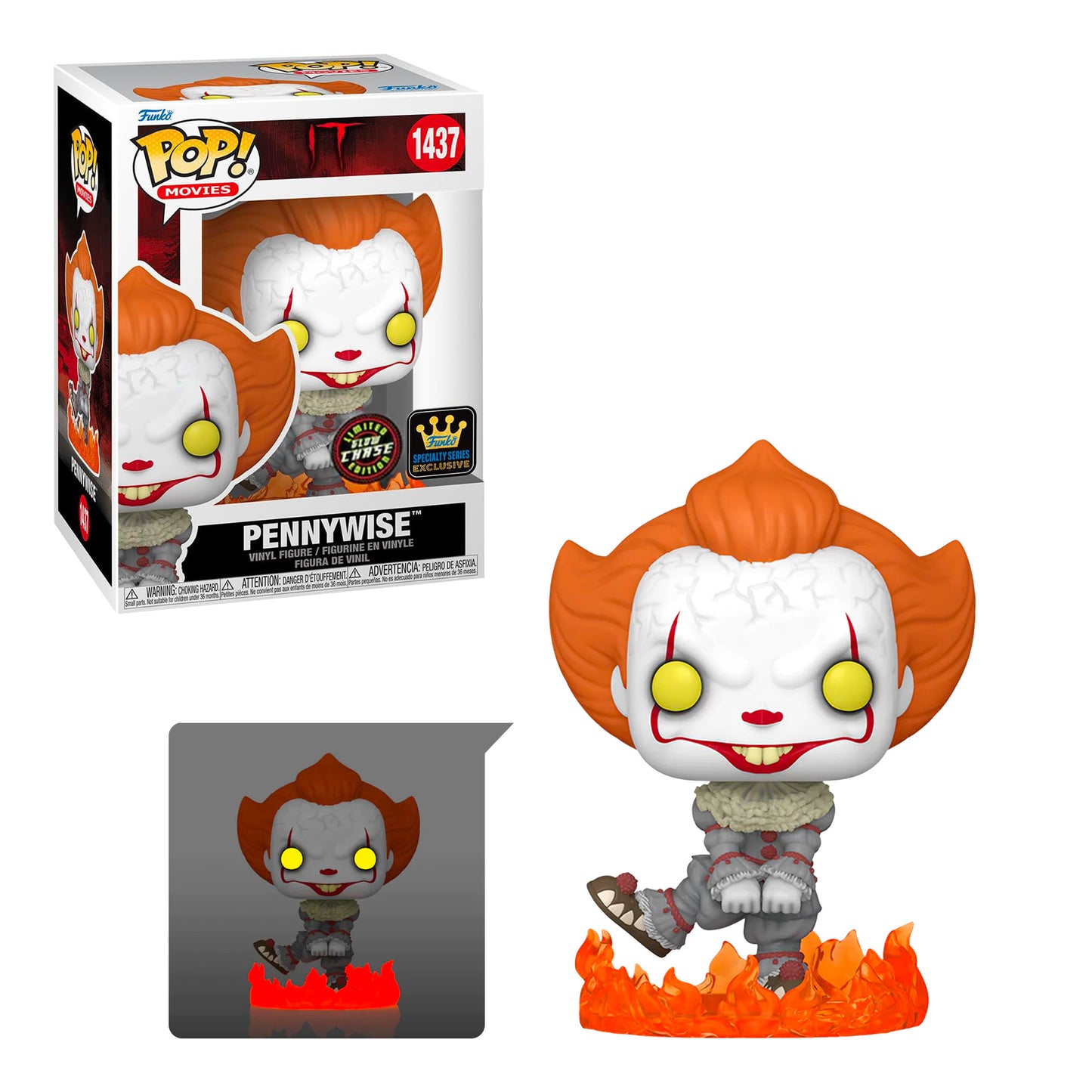 Funko Pop! Movies: IT - Pennywise #1437 Specialty Series (1 in 6 chance of Chase)