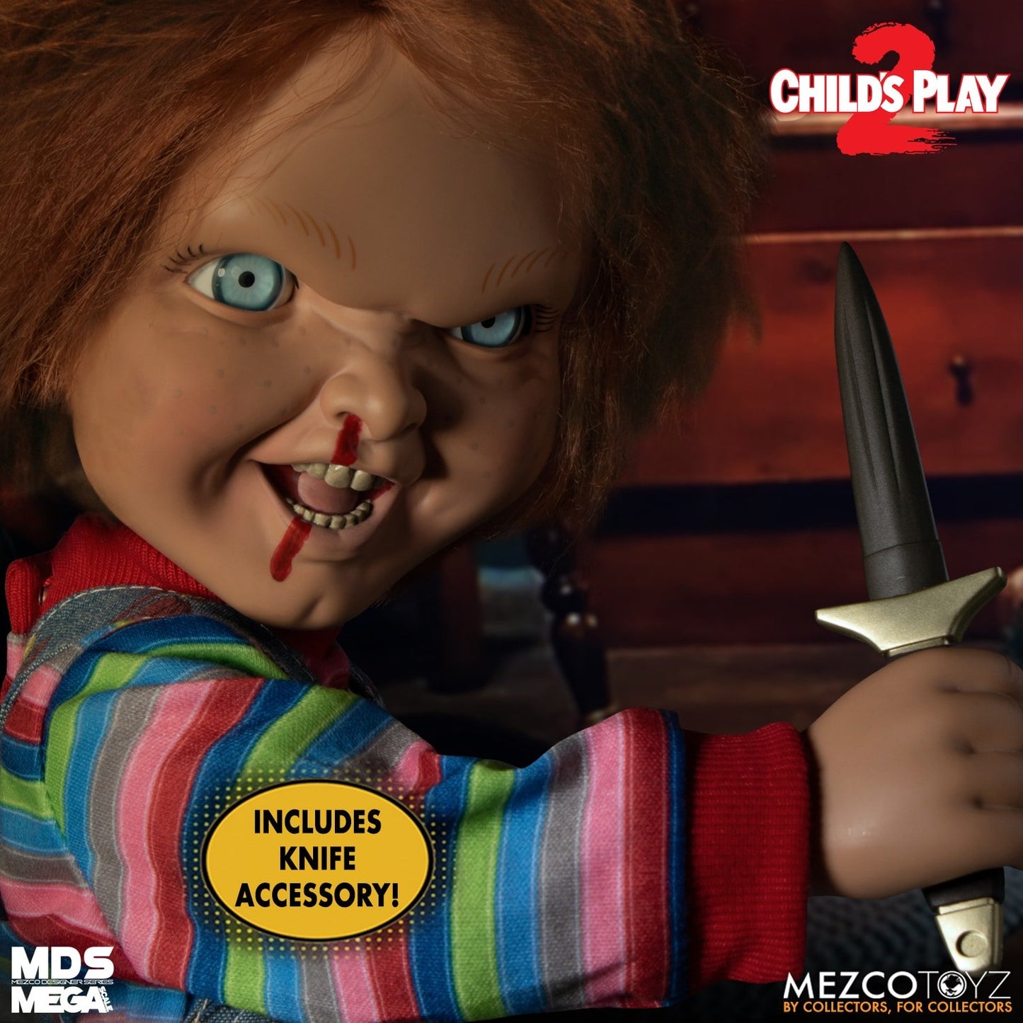 Mezco Toyz: MDS Mega Scale - Child's Play 2 Talking Menacing Chucky 15" Figure