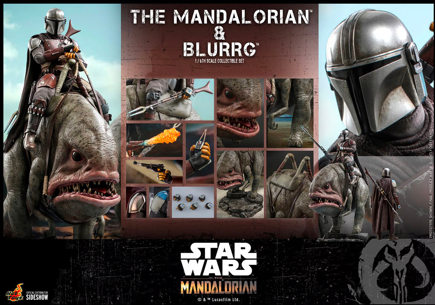 Hot Toys x Sideshow Collectibles: Star Wars - The Mandalorian & Blurrg Sixth Scale Figure Set