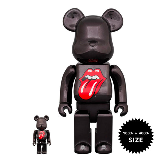 MEDICOM TOY: BE@RBRICK - The Rolling Stones Black Chrome 100% & 400%