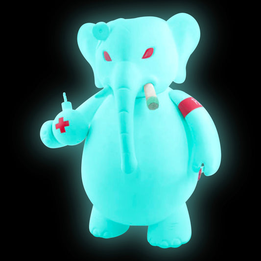 TOY2R: Frank Kozik - Dr. Bomb Blue Glow in the Dark Magic 8" Vinyl Figure