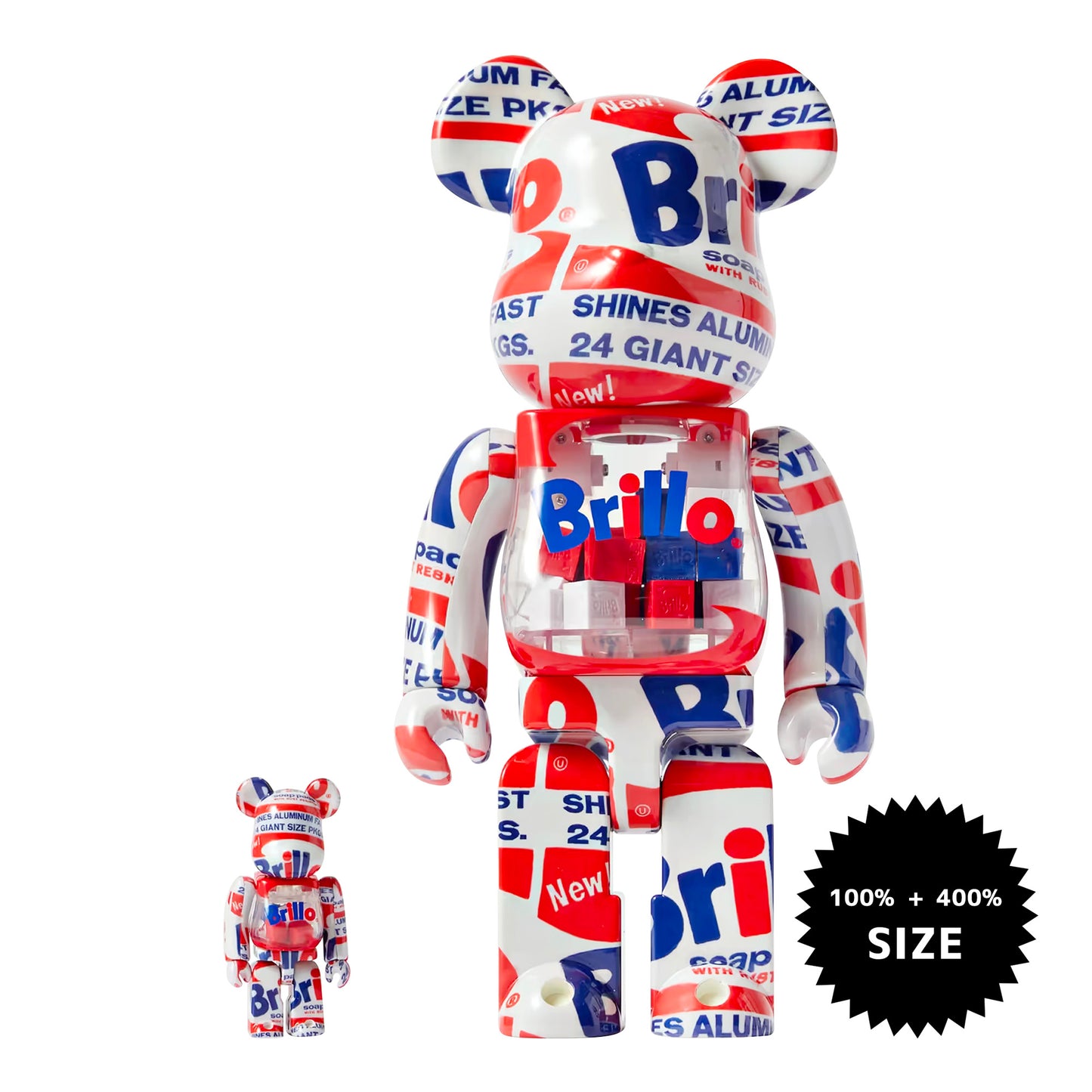 MEDICOM TOY: BE@RBRICK - Andy Warhol Brillo 100% & 400%