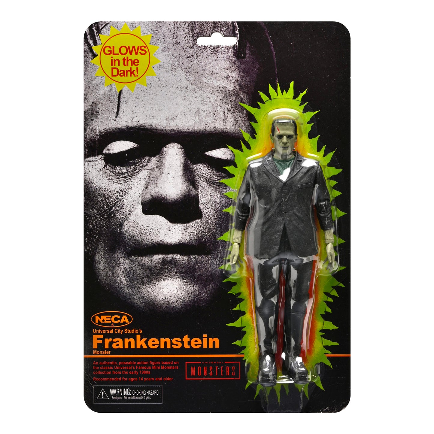 NECA: Universal Monsters - Retro Frankenstein Glow in the Dark 7" Tall Action Figure