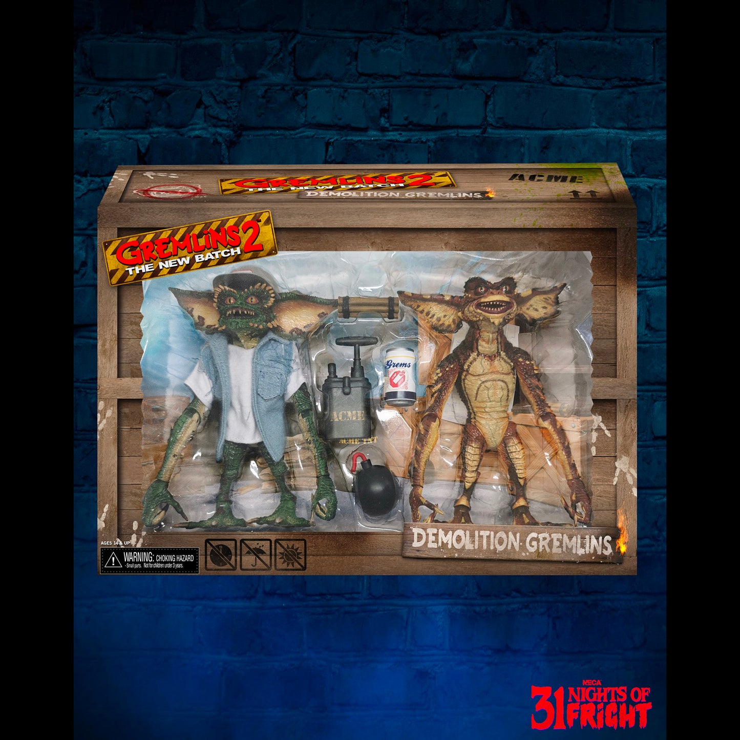 NECA: Gremlins 2 - Brain Gremlin and Gremlin Demolition 2 Pack 7" Tall Action Figure