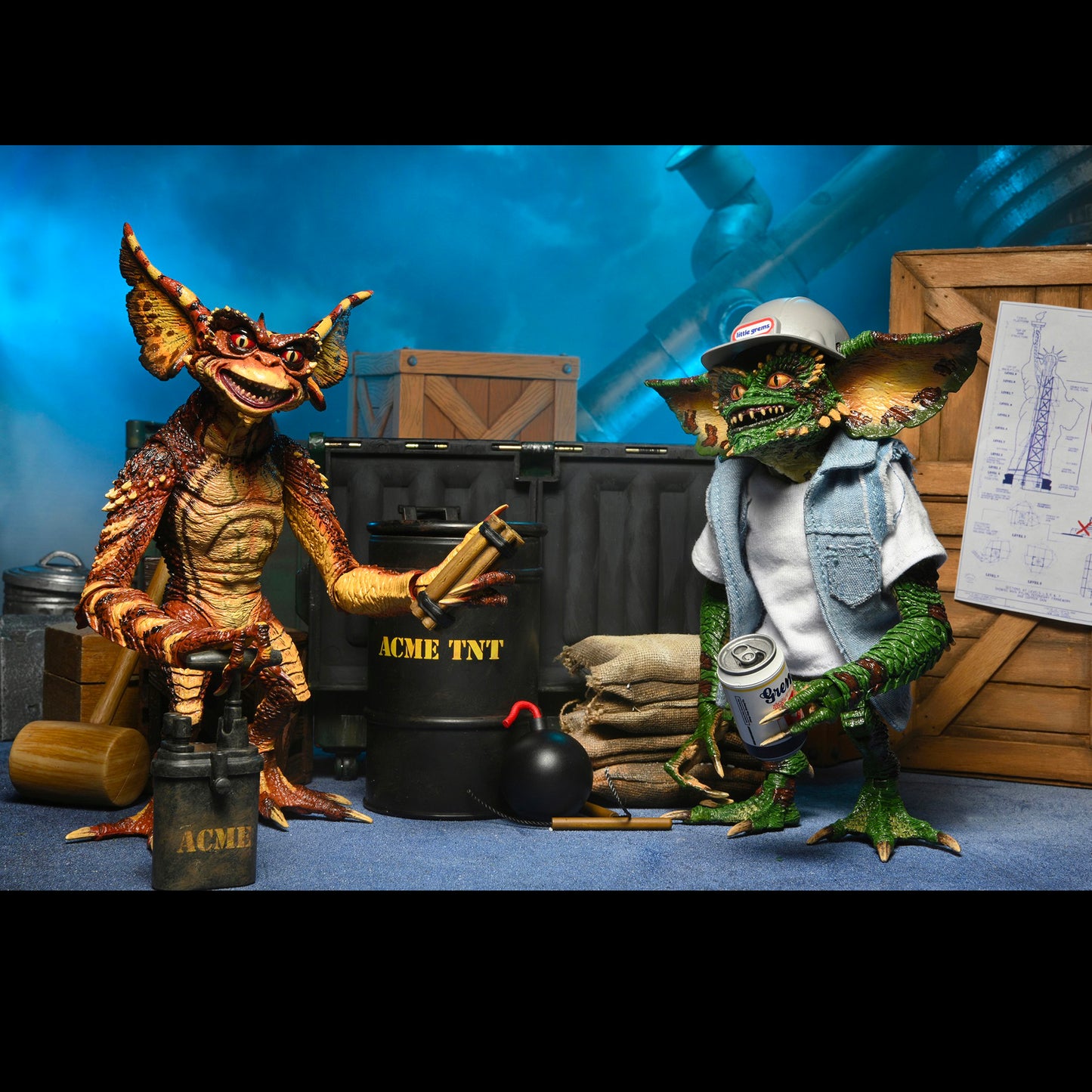 NECA: Gremlins 2 - Brain Gremlin and Gremlin Demolition 2 Pack 7" Tall Action Figure