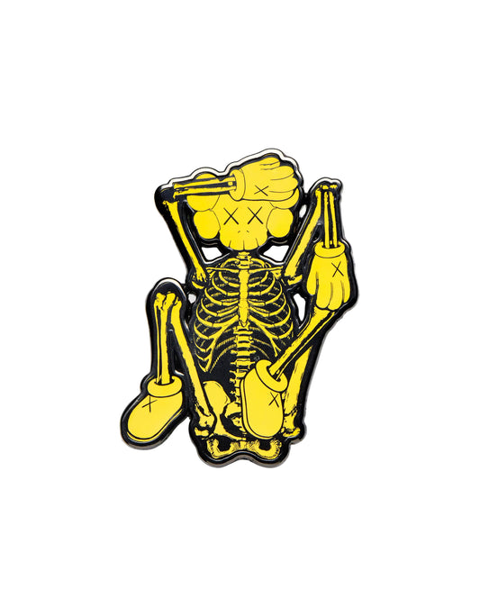 KAWS - Skeleton Yellow Enamel Pin