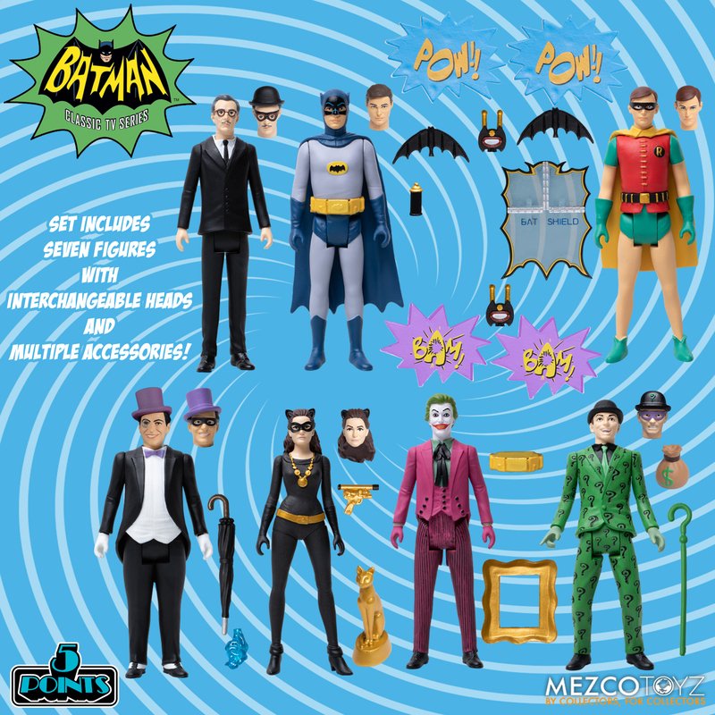 MEZCO TOYZ: 5 Points - Batman (1966): Deluxe Boxed Set