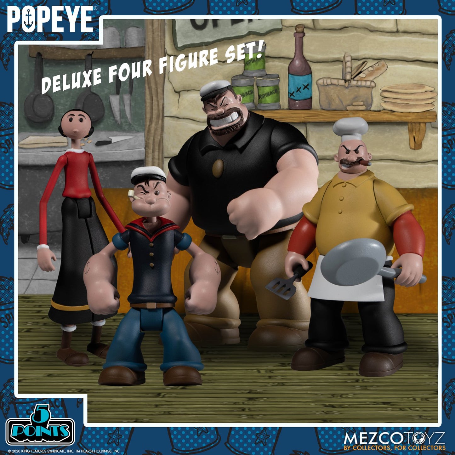 MEZCO TOYZ: 5 Points - Popeye Deluxe Boxed Set 3.75" Tall Figure