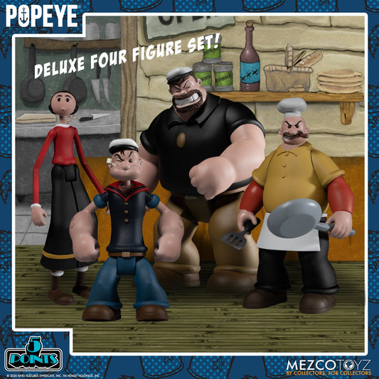 MEZCO TOYZ: 5 Points - Popeye Deluxe Boxed Set 3.75" Tall Figure