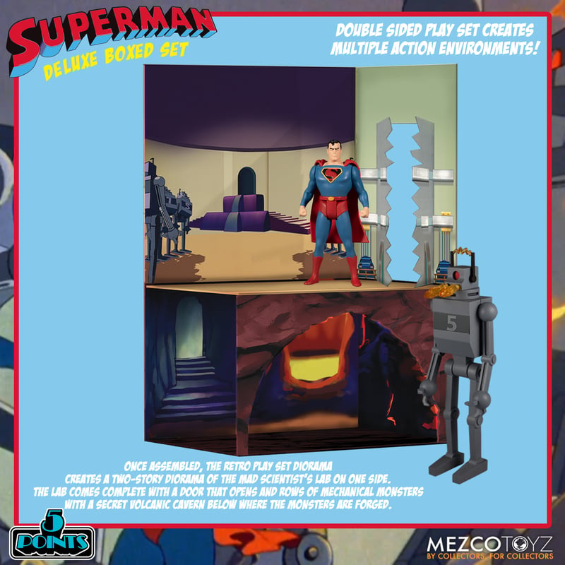 MEZCO TOYZ: 5 Points - Superman The Mechanical Monsters (1941): Deluxe Boxed Set