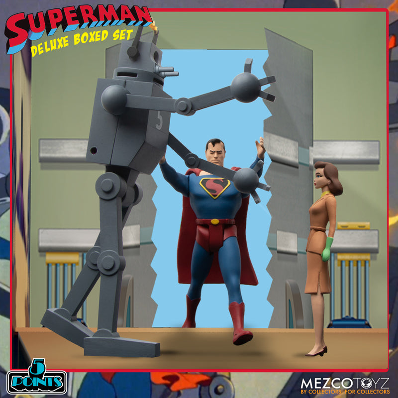 MEZCO TOYZ: 5 Points - Superman The Mechanical Monsters (1941): Deluxe Boxed Set